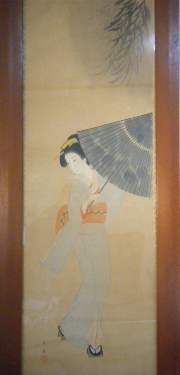 オークショ 絵画 千秋銘 日本画 美人画 大作 人気作品 K56 にあった