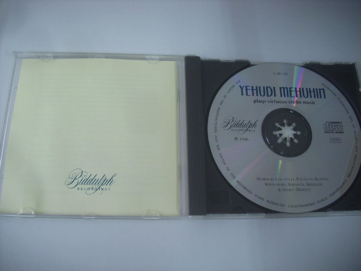 ■ 輸入盤 CD 　YEHUDI MENUHIN / PLAYS VIRTUOSO VILOLIN MUSIC ユーディ・メニューイン サラサーテ クライスラー ◇r50228_画像3