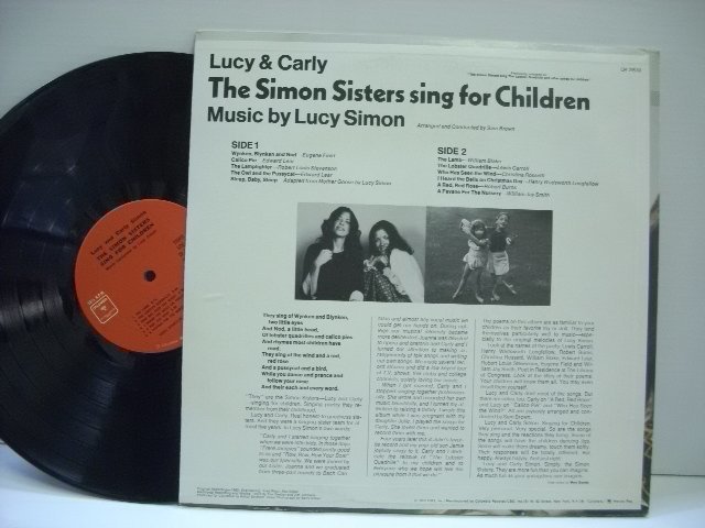 [LP] LUCY & CARLY / THE SIMON SISTERS SING FOR CHILDREN サイモン・シスターズ カーリー・サイモン US盤 COLUMBIA CR 21539 ◇r50210_画像2