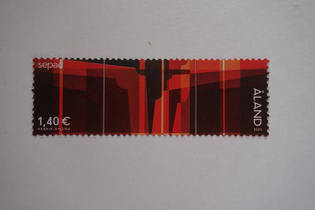 外国切手：オーランド切手 「Sepac（欧州小規模郵政連合）共通テーマ・国家コレクションの芸術」 1種完 未使用_画像1