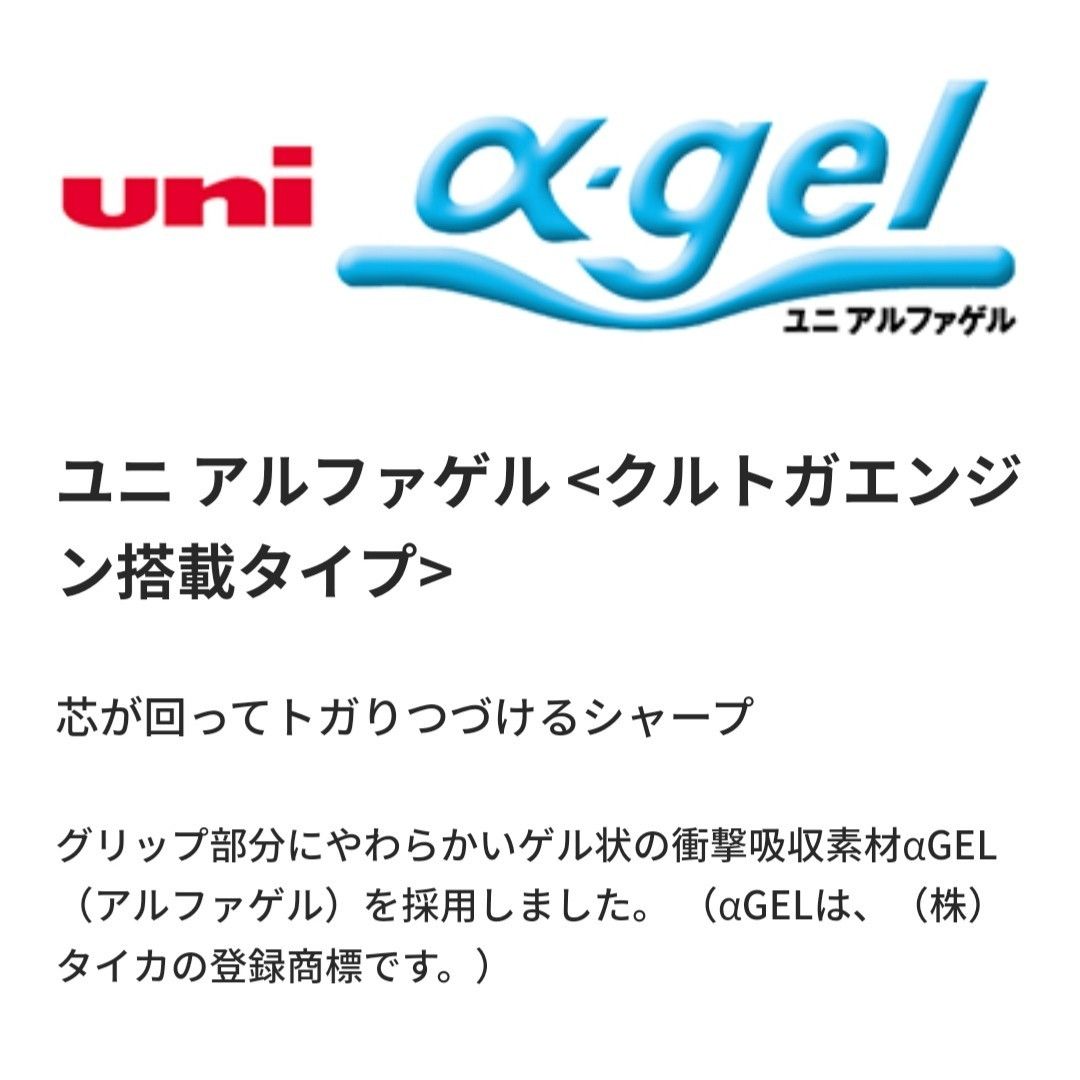 【新品未開封】uni  α-gel  クルトガ  0.5mm  レッド  シャープペンシル  ゲルサンドグリップ