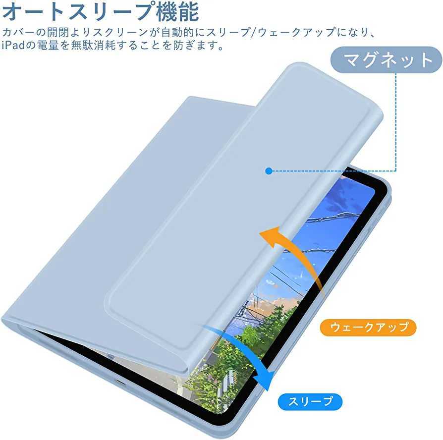 iPad Air 5 キーボード ケース 2022(第五世代) iPad Air4 キーボード カバー 2020/2022 iPad 傷つけ防止(ブルー)
