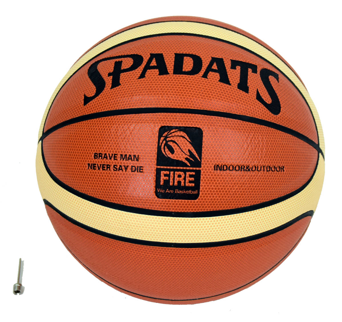 バスケットボール　7号　空気針付き　人工皮革　白ライン
