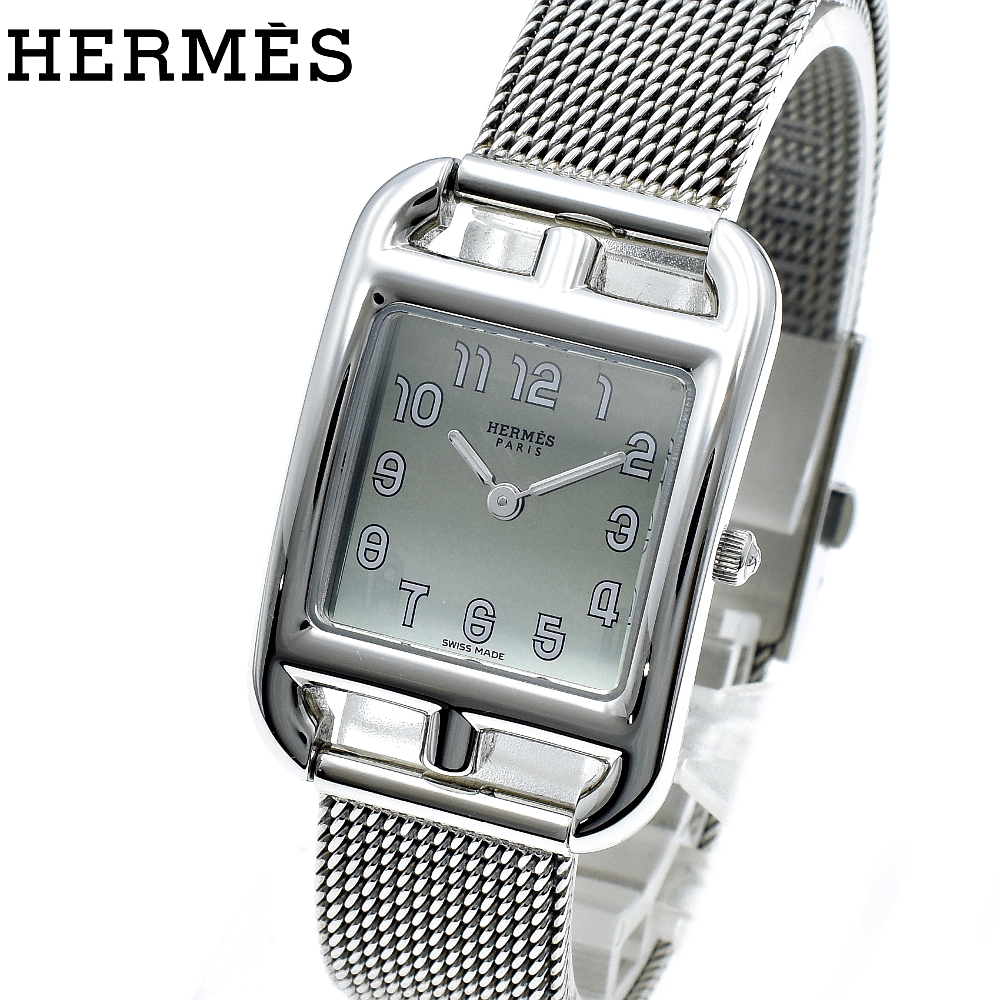 HERMES エルメス CC1.210a ケープコッド QZ クォーツ レディース腕時計 シルバー