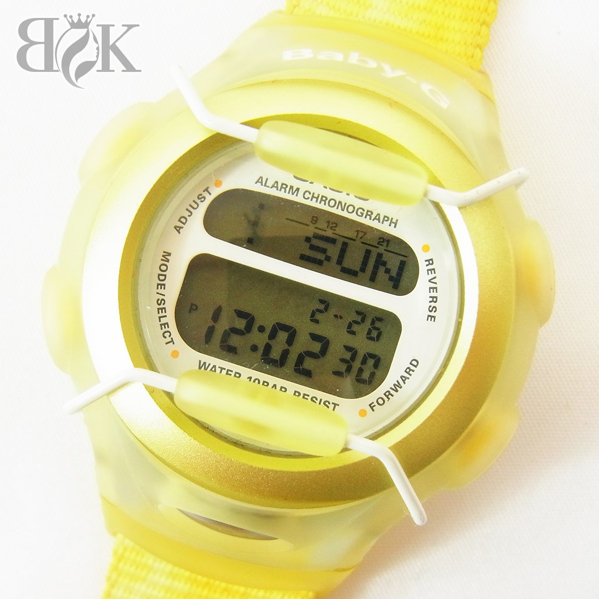 カシオ Baby-G File BG-380 デジタル クオーツ レディース 腕時計 イエロー 稼動品 CASIO■_画像1
