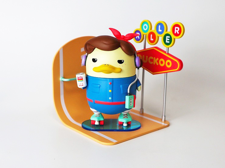 POPMART DUCKOO ローラースケート ビッグサイズ 中古品 ダック フィギュア_画像6