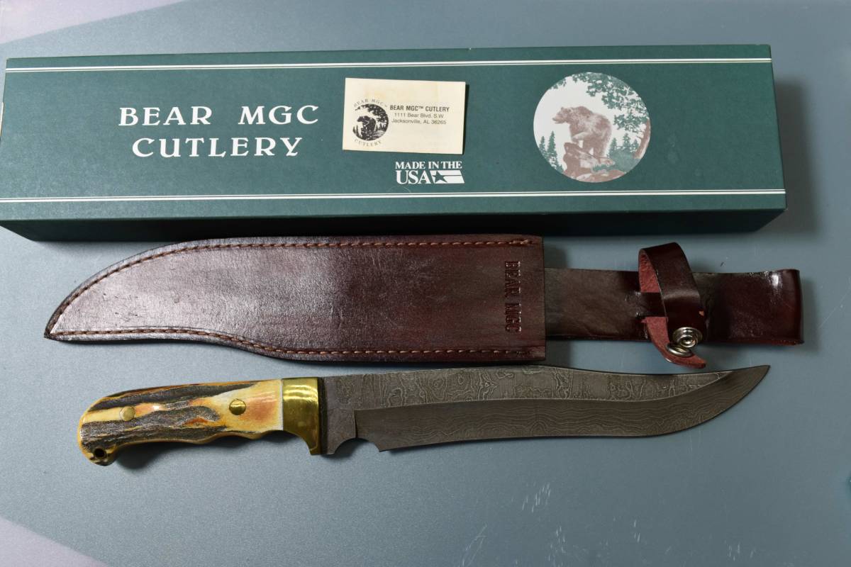 VINTAGE KNIFE BEAR MGC CUTLERY DAMASCUS 502D(y1641mc) 15INCH オリジナルボックス入り 1990年代入手_画像4