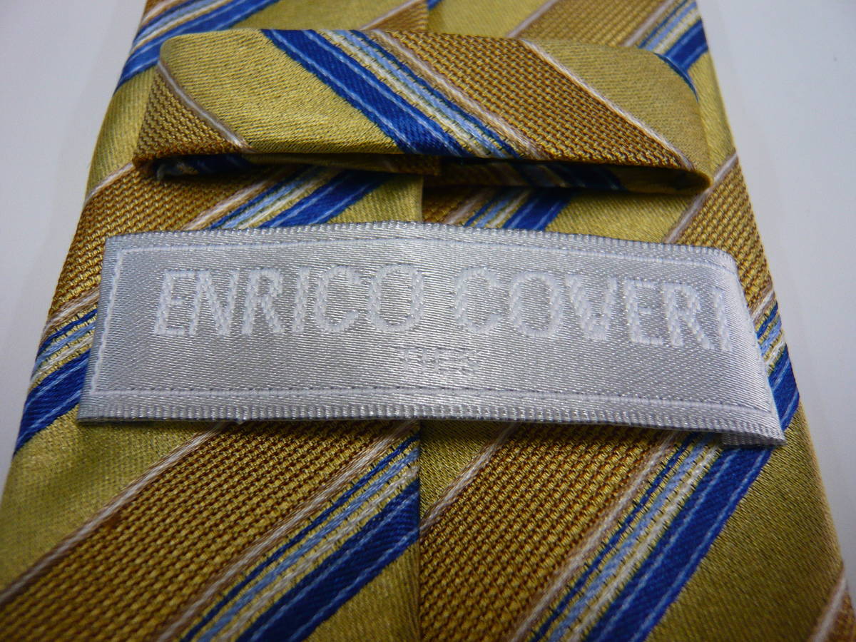 エンリコ コベリ ネクタイ 07 シルク ジャガード サンプル展示品 ENRICO COVERI ストライプ柄 ゴールドの画像4