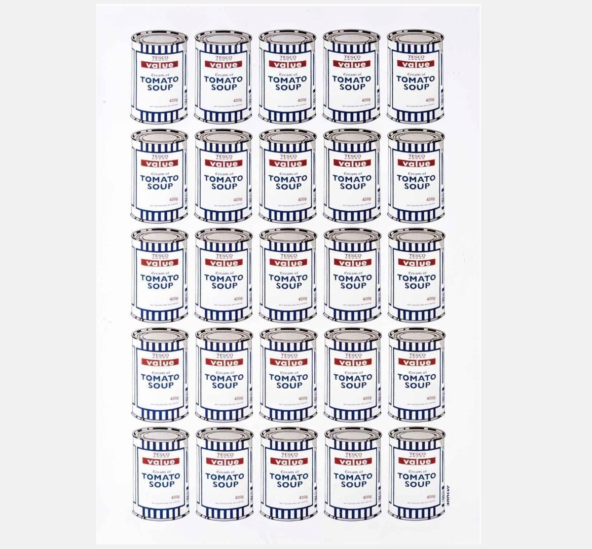 BANKSYバンクシー「 Tesco Value Tomato Soup Cans」, 2006 ★バンクシー★POWの作品。本物保証★シートのみ出品★AGYO Gallery提供
