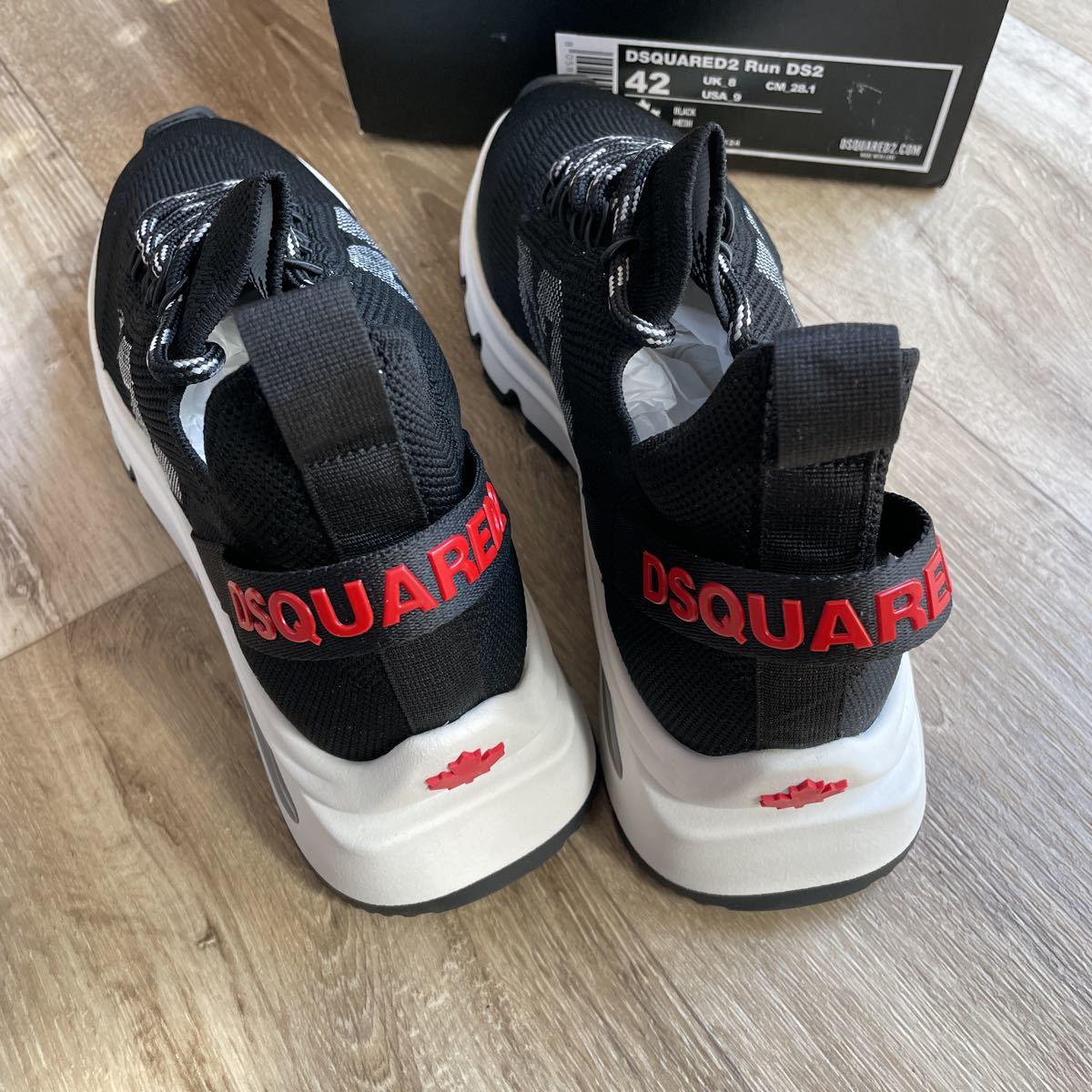 レースアッ 新品 42 27cm 黒 DSQUARED2 ディースクエアード スニーカー