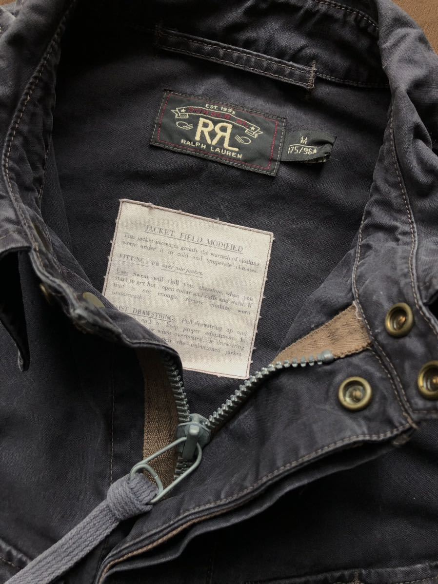 【傑作】美品 RRL FADED NAVY MODIFIED FIELD JACKET ダブルアールエル ミリタリー ジャケット ラルフローレン 2013年製 M_画像3