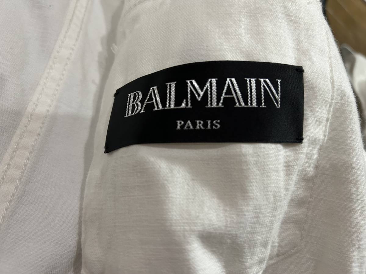 * Balmain BALMAN damage processing white jacket blouson XS BJBC.B