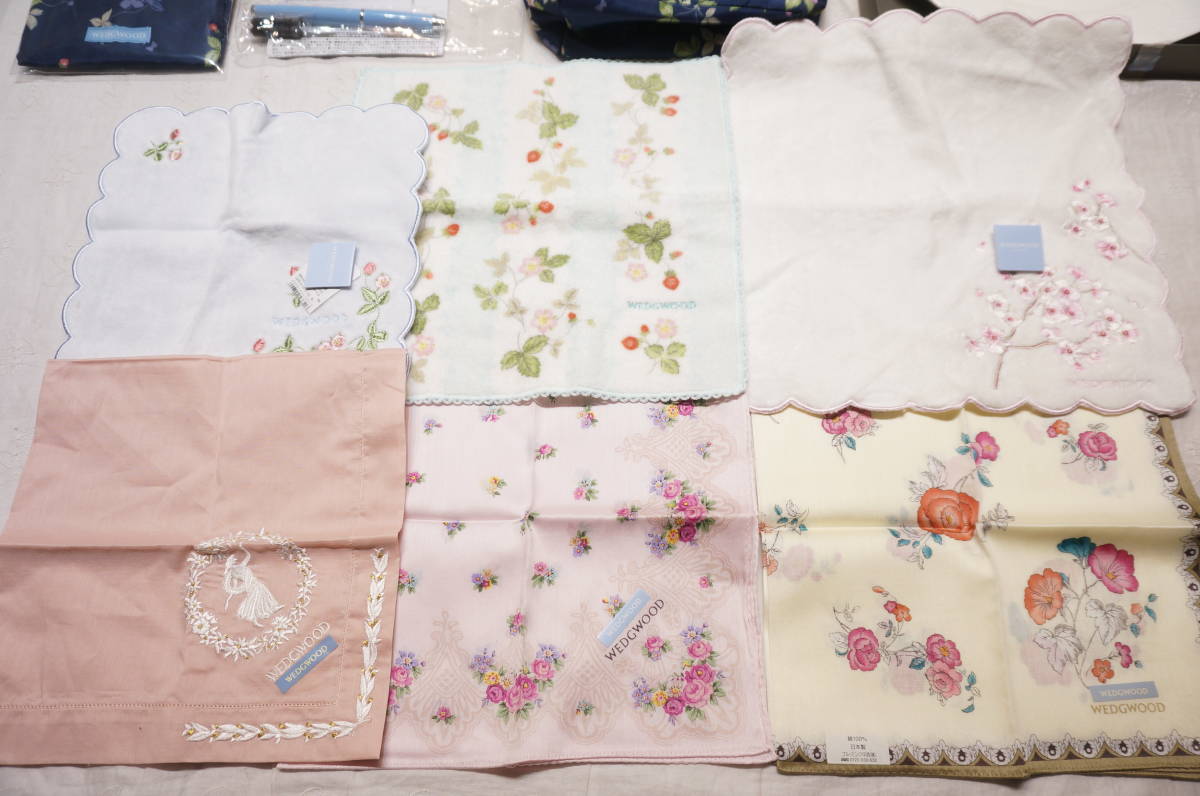 [L14A] large amount!WEDGWOOD Wedgwood 14 point set sale face *woshu towel / plate / bag / fountain pen / handkerchie / pouch / towel other 