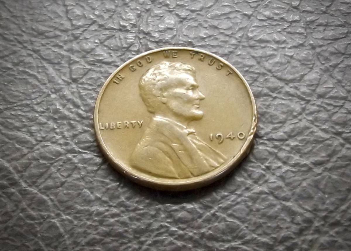 1セントコイン リンカーン 小麦 1940年製造 　 送料無料です。　（15909） USA 貨幣 硬貨 ペニー アメリカ_画像2