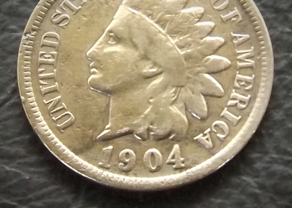 1セントコイン インディアンヘッド 1904年製造   送料無料です。 （16015） USA 貨幣 硬貨 ペニー アメリカの画像1