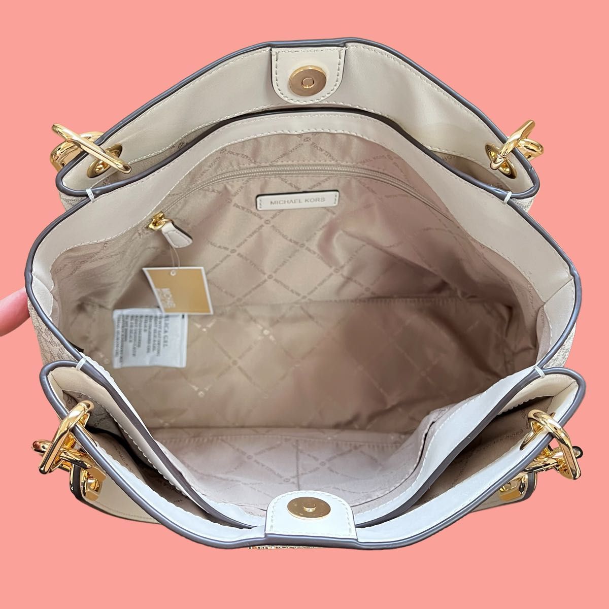 新品☆ MICHAEL KORS マイケルコース トートバッグ バニラマルチ
