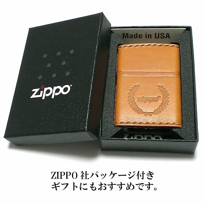 ZIPPO 革巻き ジッポ ライター ライトブラウン ロゴデザイン レザー キャメル シンプル 本牛革 薄茶 かっこいい 皮 メンズ_画像7