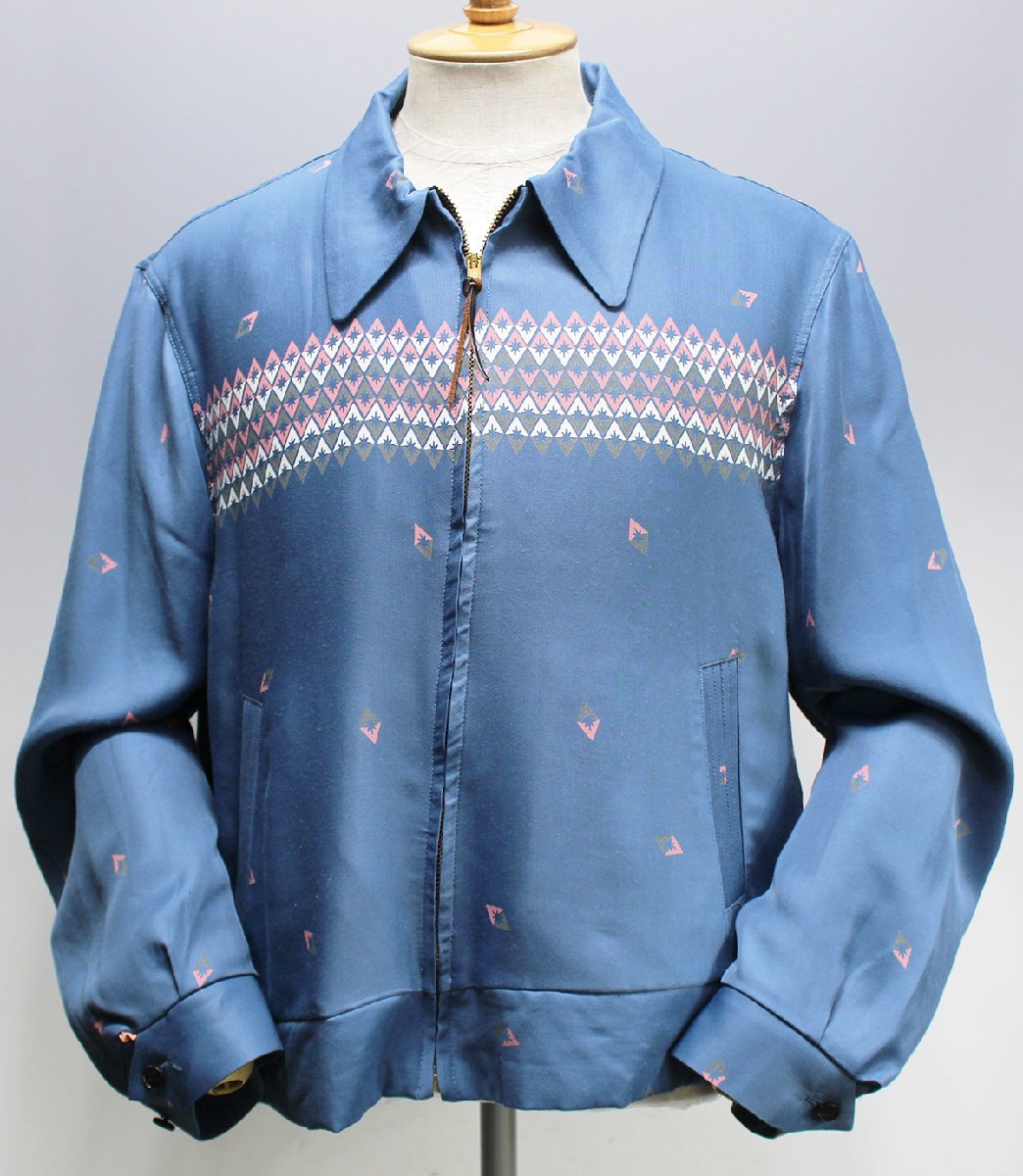 The Groovin High (グルービンハイ) 1950s Vintage Style Gabardine Jacket / ギャバジンジャケット 美品 ブルー size XXL / ギャバジャンの画像2