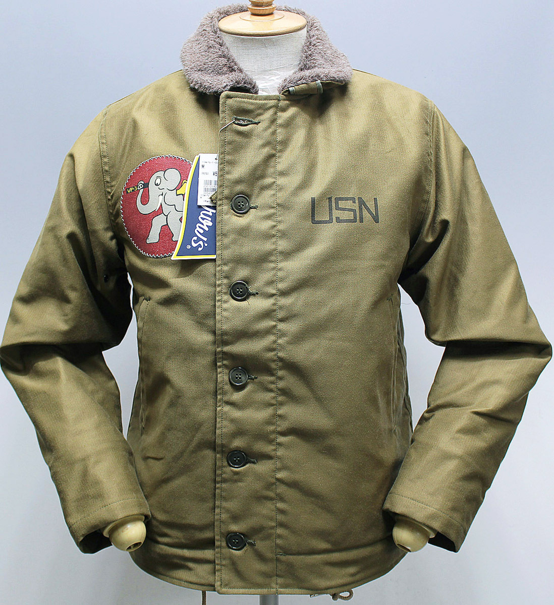 Pherrow\'s ( Fellows ) Type N-1 DECK JACKET / deck jacket custom 19W-N-1-CUSTOM unused goods khaki size 38(M)