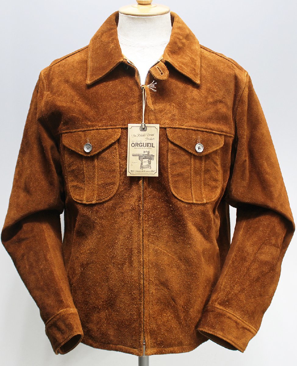 ORGUEIL (オルゲイユ) Leather Shirt Jacket / レザーシャツジャケット OR-4190A 未使用品 ブラウン size 42(XL) / ダルチザン / スエード
