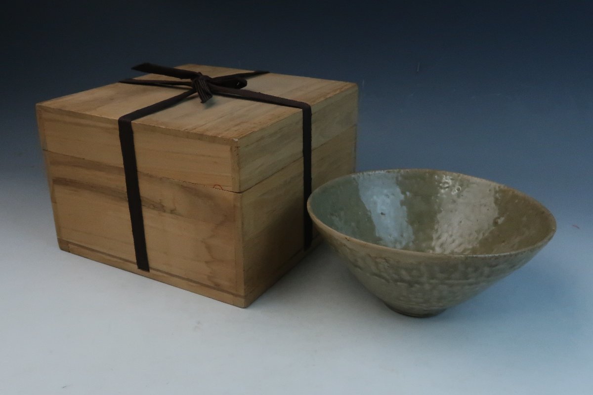 李朝時代 御本三島 筒茶碗 合箱 抹茶茶碗-