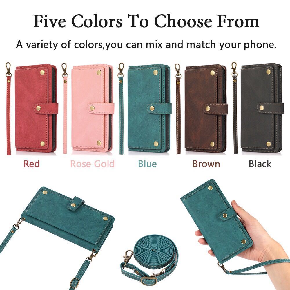 2020 model iPhone12 mini leather case iPhone 12 mini shoulder case iPhone 12 Mini case with strap . card storage notebook type black 