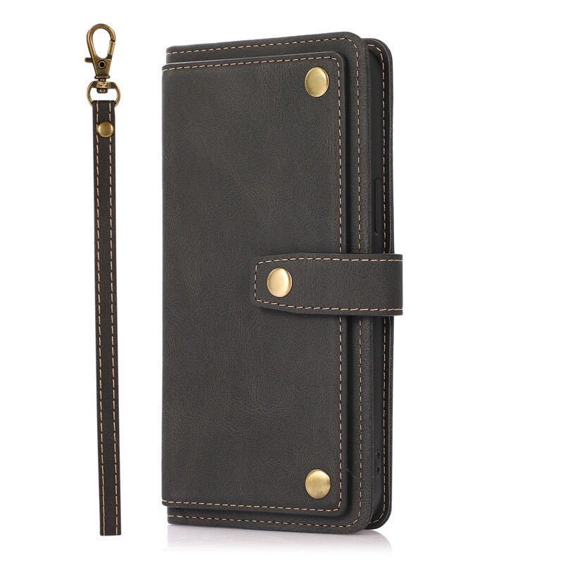 2020 model iPhone12 mini leather case iPhone 12 mini shoulder case iPhone 12 Mini case with strap . card storage notebook type black 