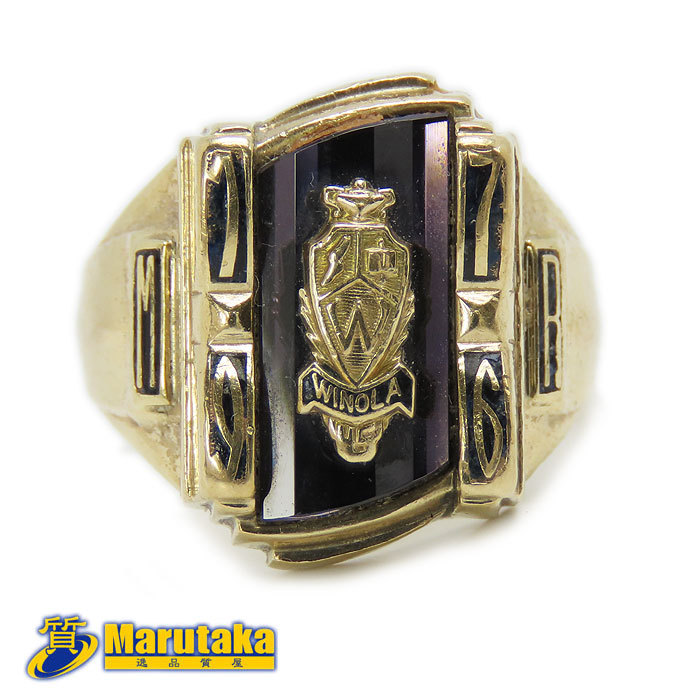  free shipping JOSTENS Justin z company manufactured college ring 1976\'s 16 number 10K WINOLA HS Vintage 23k41-2 excellent article pawnshop circle height 