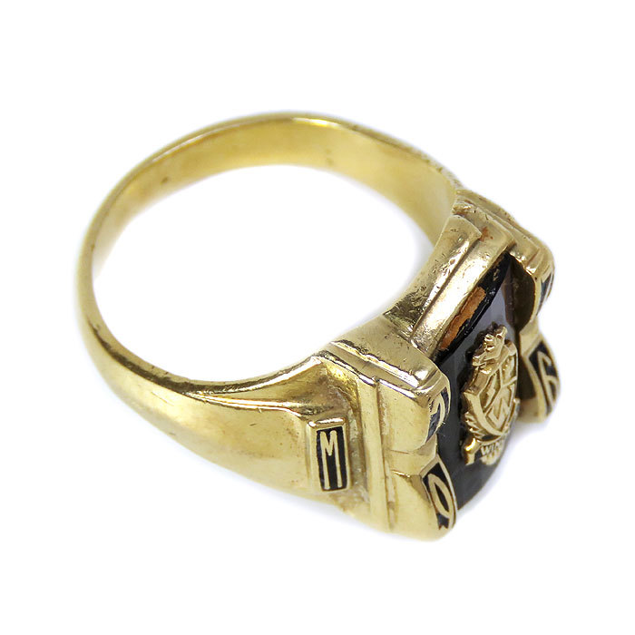  free shipping JOSTENS Justin z company manufactured college ring 1976\'s 16 number 10K WINOLA HS Vintage 23k41-2 excellent article pawnshop circle height 