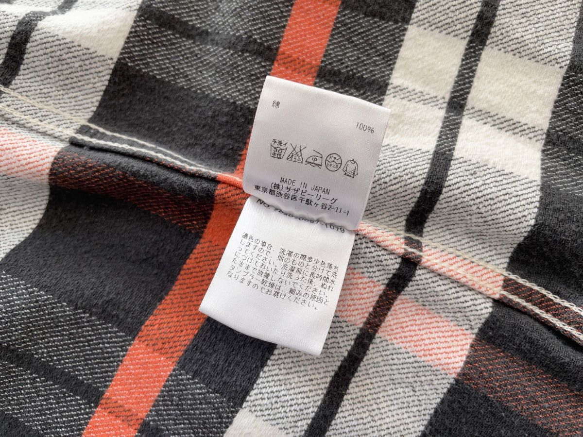 【Safari掲載】 RonHerman Vintage “USEDウォッシュ加工 ” コットン チェックシャツ S 日本製 