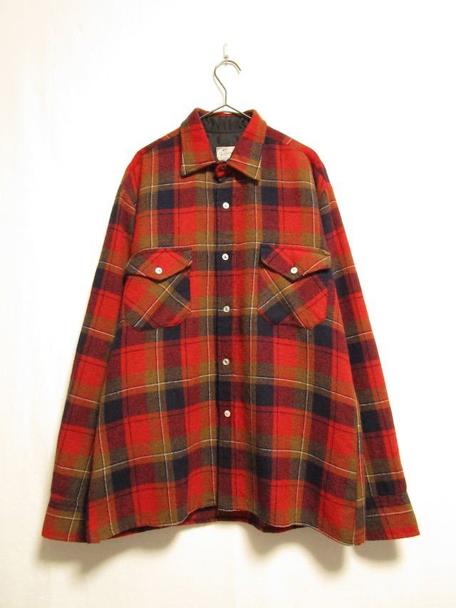 1960s〜70s Vintage MADE IN POLAND golden line wool shirts チェック柄 ラルフローレン FLANNEL ネルシャツ オンブレシャツ ビンテージ