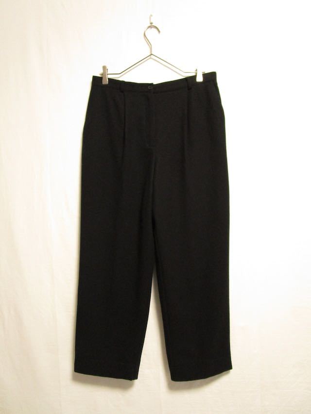 1980's〜90's MADE IN Mexico Norton McNaughton wide tapered wool slacks pants スラックスパンツ ウールパンツ ブラック_画像1