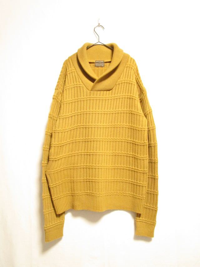 1990's shawl collar cotton knit sweater ショールカラーニット ラルフローレン ビンテージ タートルネック
