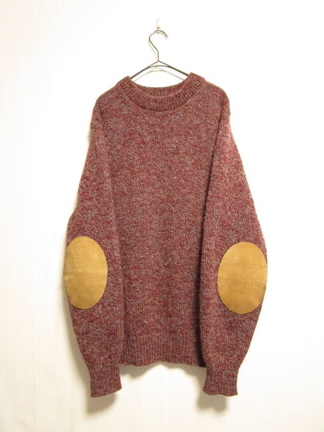 70's USA Pendleton × OutdoorsMan elbow patch mix wool knit ニットセーター ペンドルトン usa製