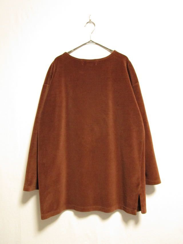激安単価で and cut L/S neck crew fabric velour Brown westbound