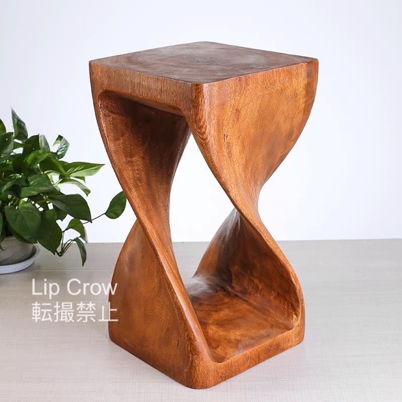レトロ チーク 木製 椅子 花台 家庭用 アンティーク調