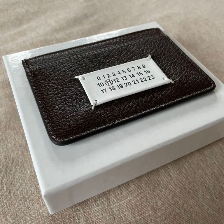 新品 メゾンマルジェラ カレンダータグ 4ステッチ グレインレザー カードケース 財布 21AW Maison Margiela 11 メンズ  パスケース ホルダー