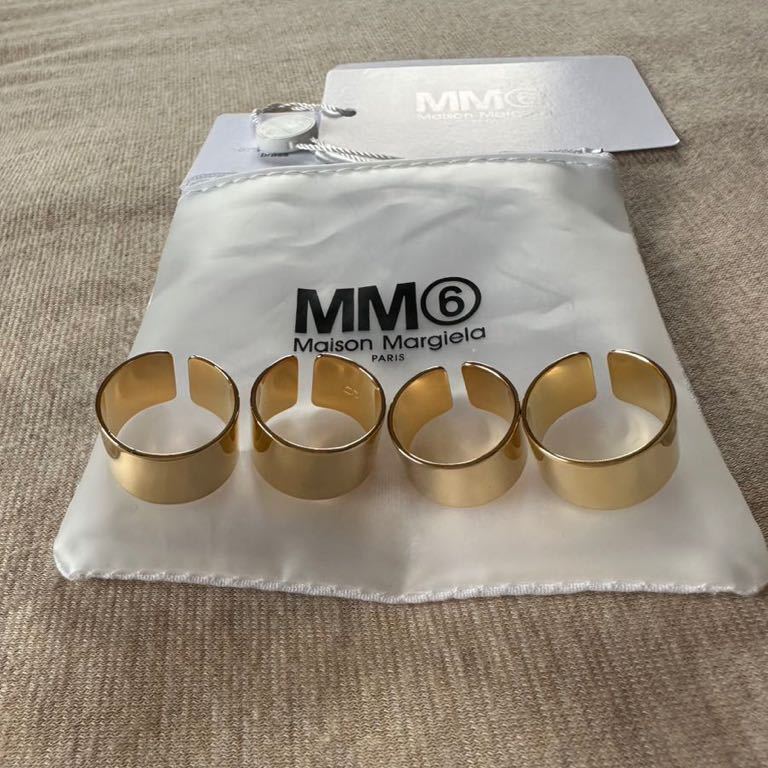 4新品 メゾンマルジェラ MM6 4連リング 指輪 22SS size 4 Maison Margiela 6 マルタン レディース アクセサリー  リング ゴールド