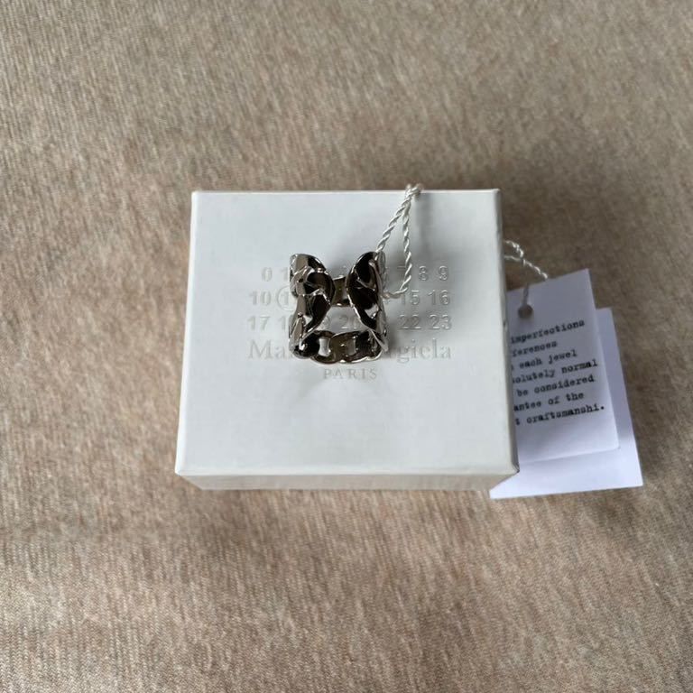 XS新品 メゾンマルジェラ 2連 チェーンリング 指輪 20SS size XS 11号 Maison Margiela 11 レディース アクセサリー リング シルバー