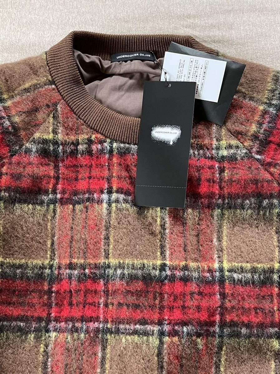 3新品57%off UNDERCOVER フランネル オーバーサイズ ニット セーター 長袖 22AW size 3 L アンダーカバー メンズ ブラウン チェック 柄_画像7