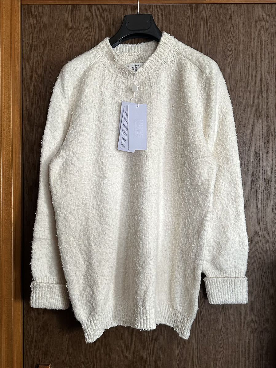 S新品69%off メゾンマルジェラ デストロイ ロング ニット セーター オーバーサイズ 21AW size S Maison Margiela 4 レディース アイボリー_画像1