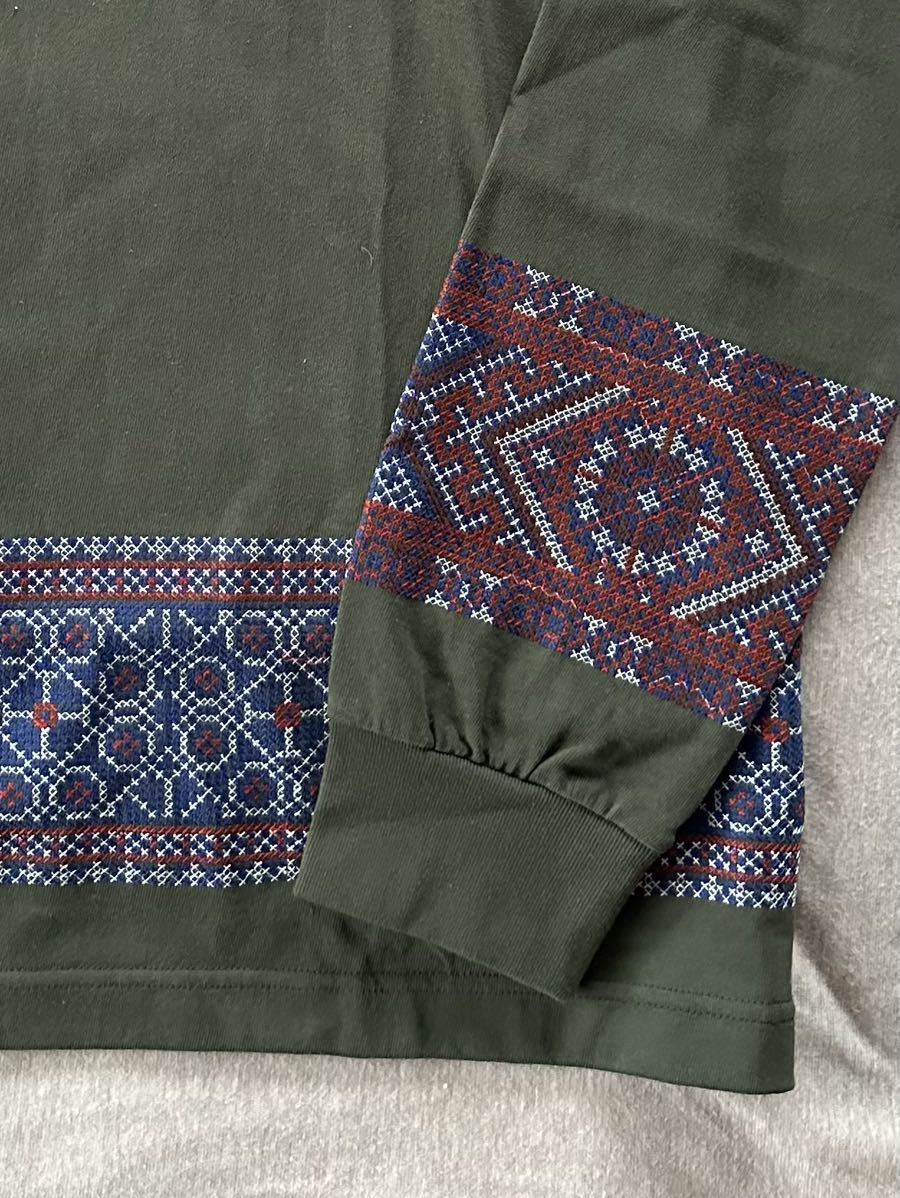 4新品 sacai サカイ メンズ 刺繍 再構築 切り替え ロング Tシャツ 長袖