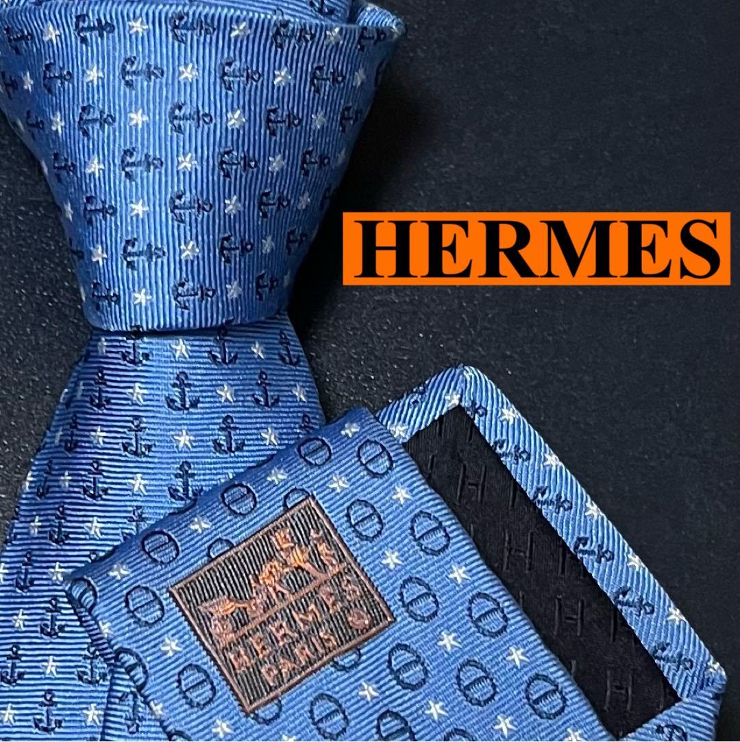 定番の中古商品定番の中古商品◎美品◎HERMES ネクタイ H柄 ライト