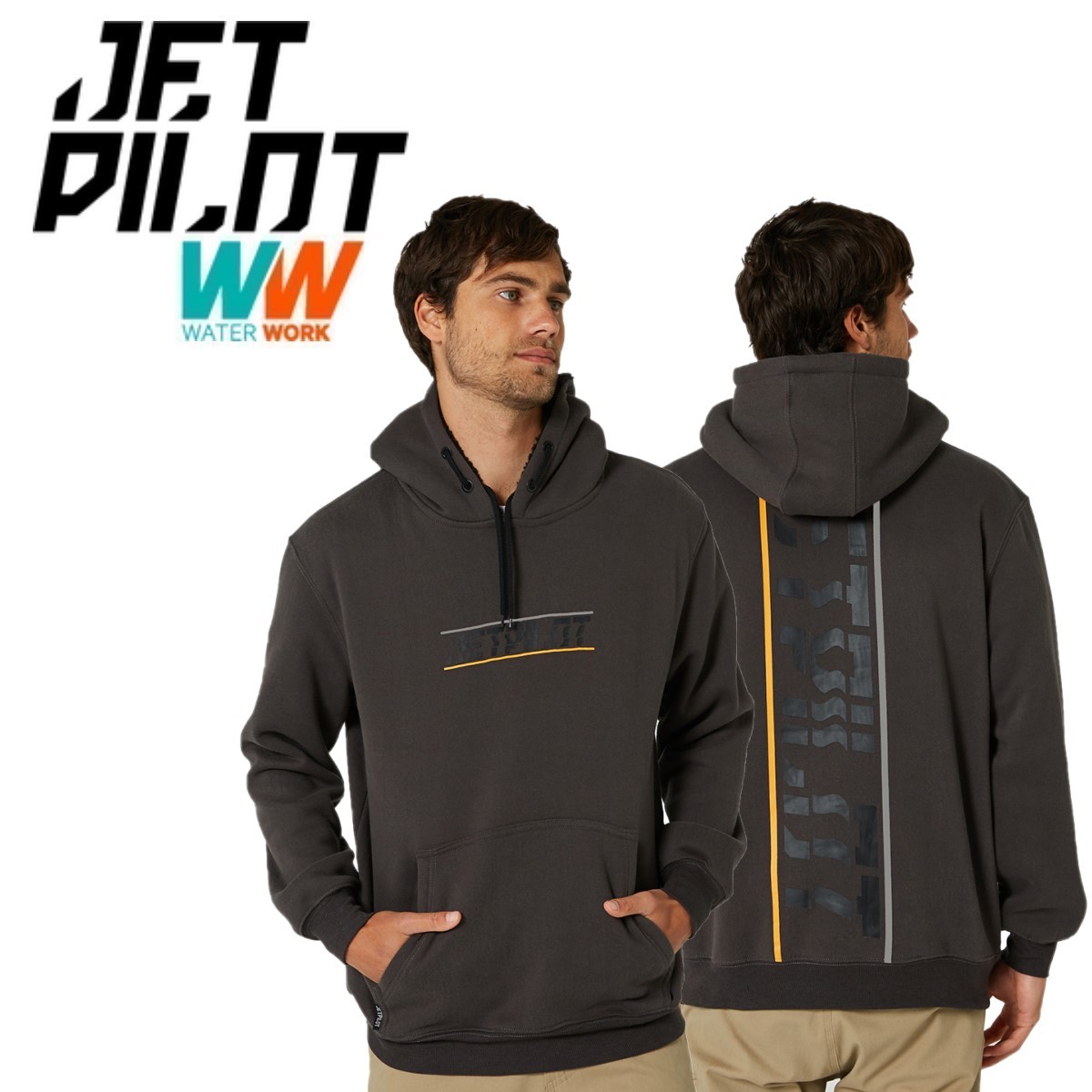 ジェットパイロット JETPILOT 2023 パーカー メンズ 送料無料 ユナイテッド プルオーバー W23712 チャコール S フーディー トレーナー