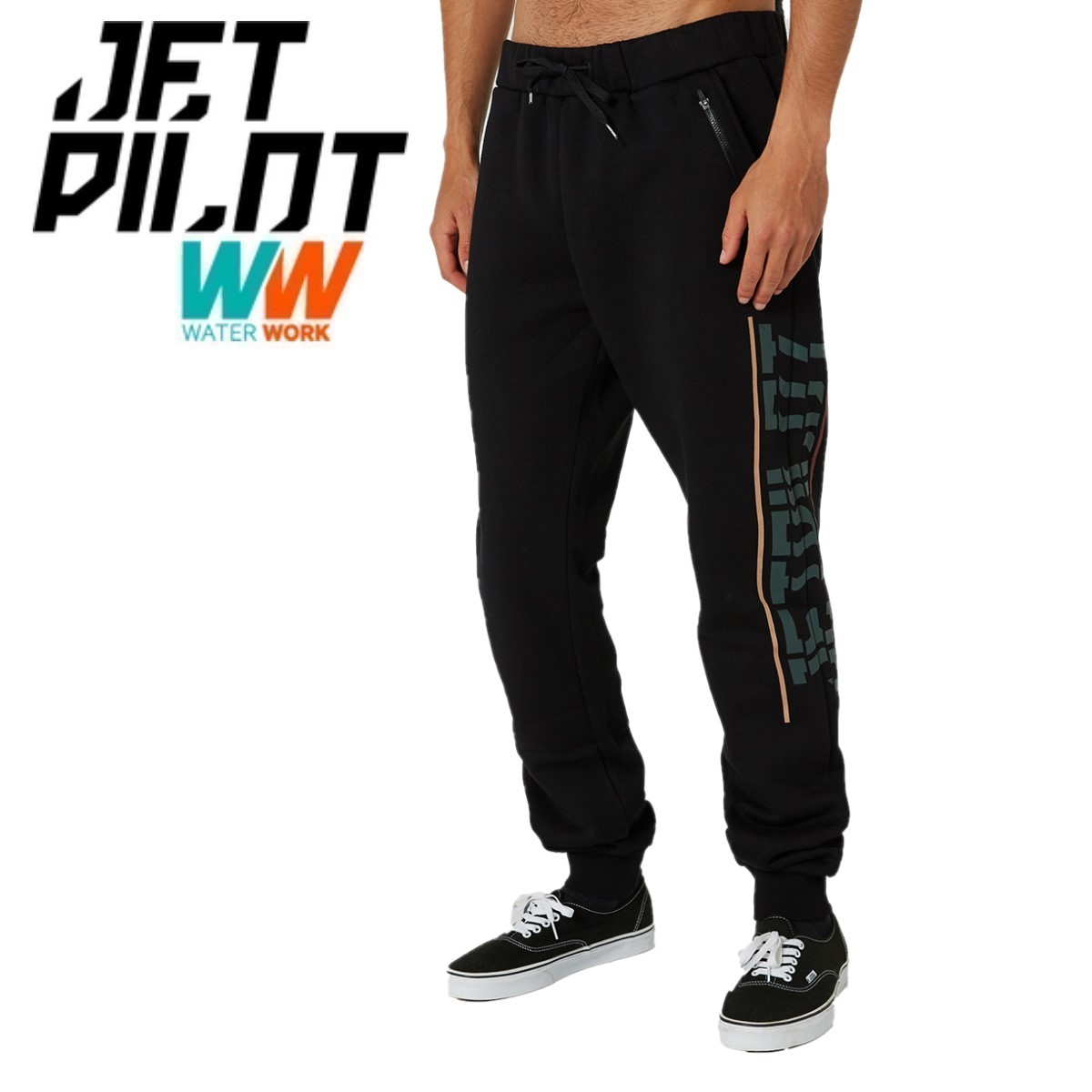 ジェットパイロット JETPILOT 2023 スウェット パンツ 送料無料 ユナイテッド トラックパンツ W23905-1 ブラック L トレーナー_画像1