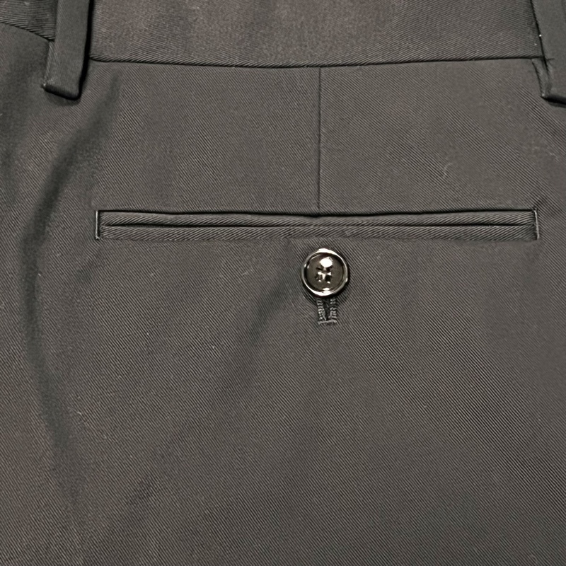 GIORGIO ARMANI ジョルジオ アルマーニ 新品タグ付き 無地 コットン パンツ ブラック size 48 メンズ 国内正規品 黒タグ_画像6