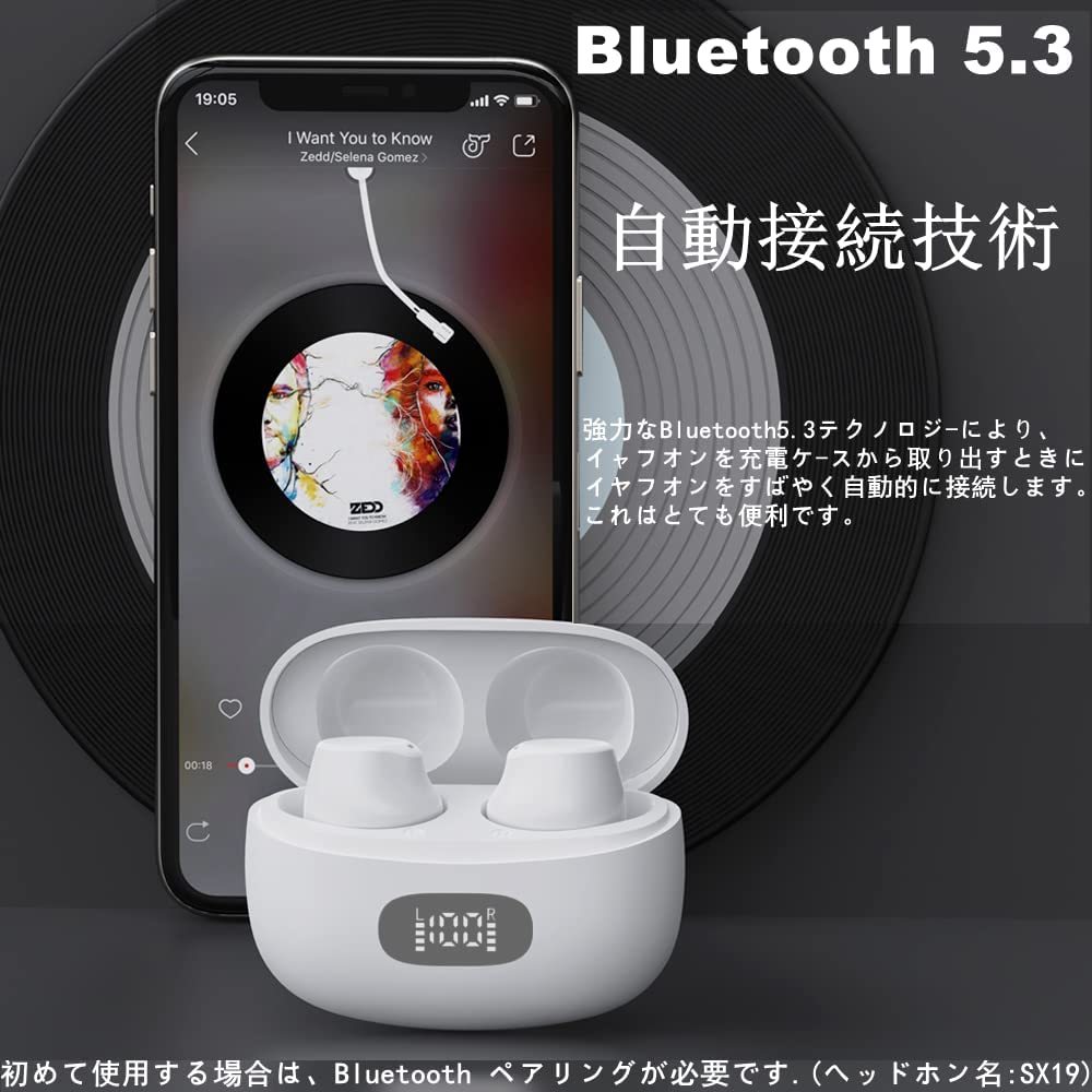 イヤホン Bluetooth イヤホン ワイヤレスイヤホン 2023 最新 ブルートゥースイヤホン Bluetooth5.3+EDR搭載