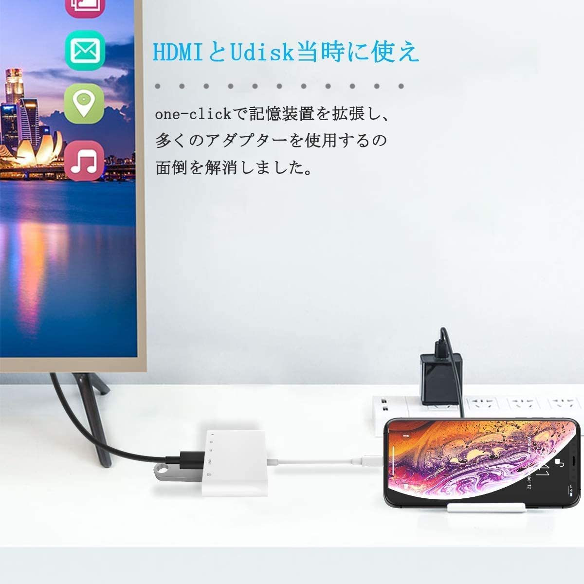 Phone HDMI/SD/TF/USB 変換アダプタ usbカメラアダプタ