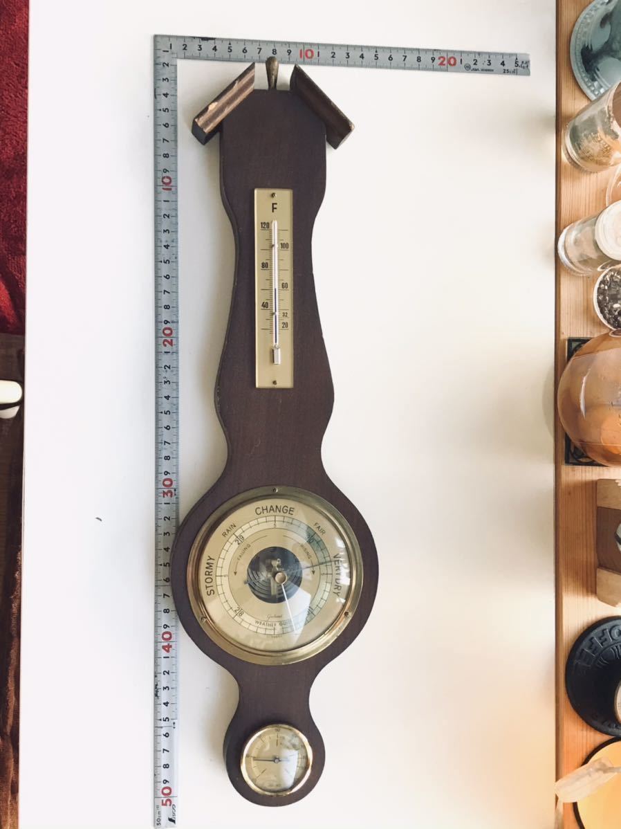 温度計 湿度計 鏡付き 昭和レトロ レトロ - 鏡