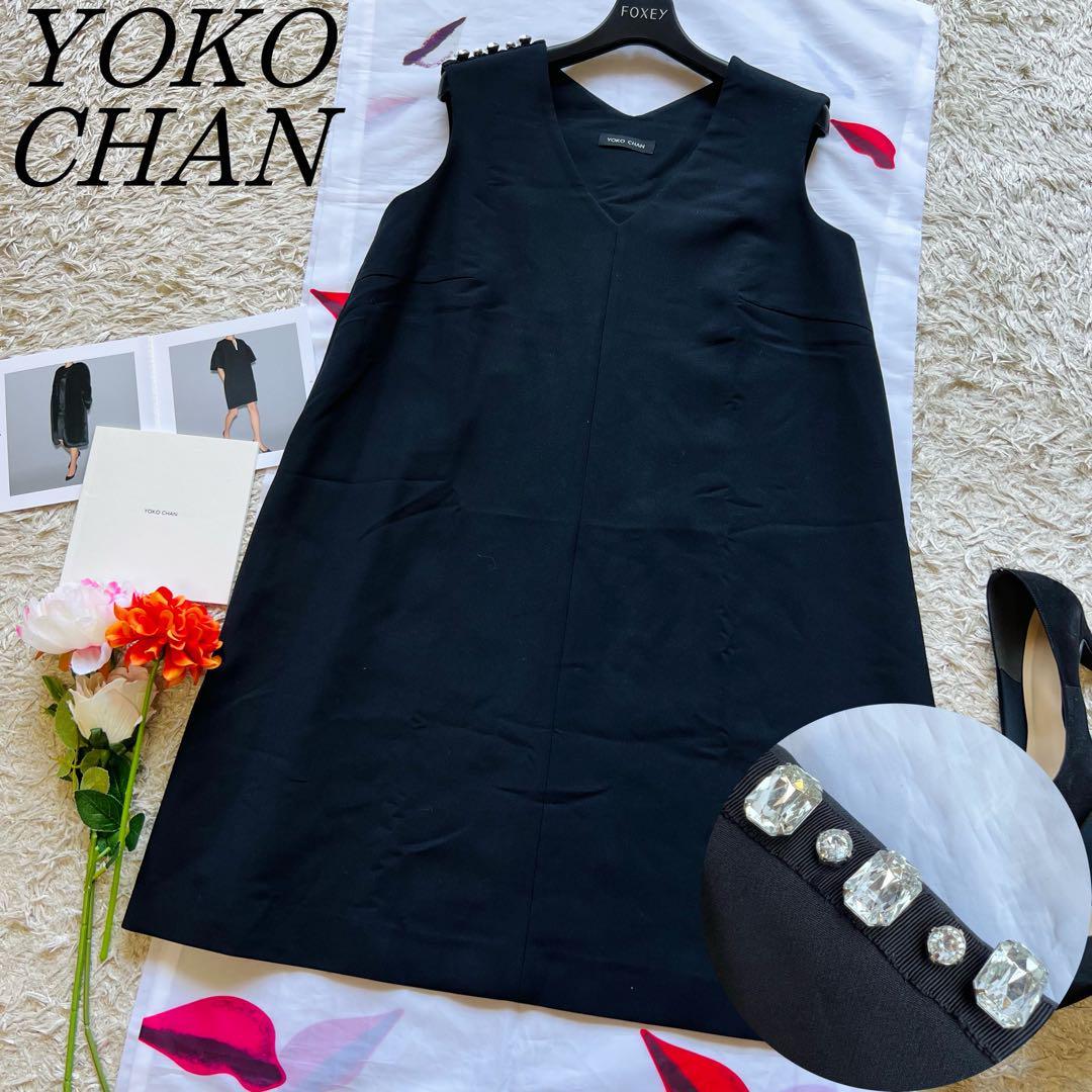 新作入荷!!】 ビジュー Aライン膝丈ワンピース CHAN 【美品】YOKO Ｖ